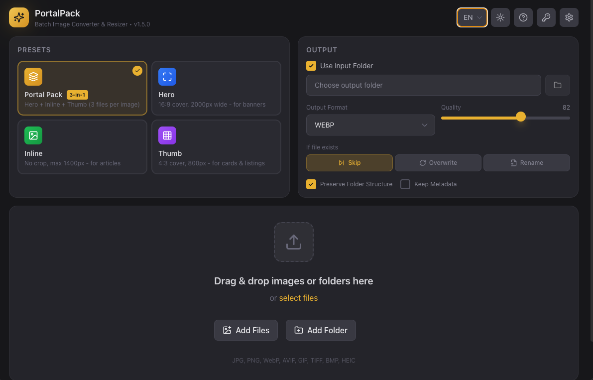 PortalPack glavni interfejs